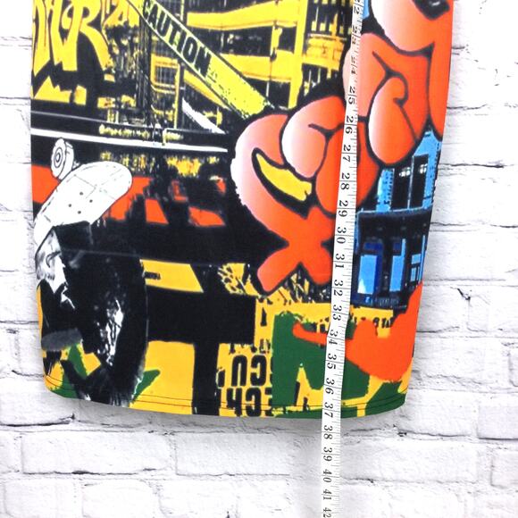 A1 Studios All Over Multicolor City Graphic Bodycon Streetwear Dress Junior XL - Picture 11 of 12